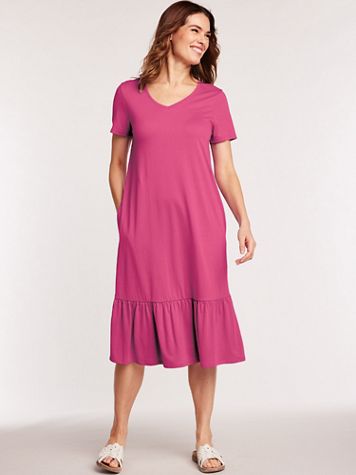 Knit Tiered Lounge Dress - Image 1 of 4