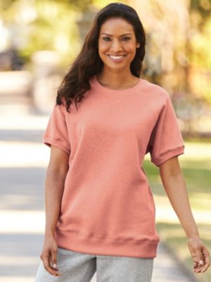 womens short sleeve sweatshirt