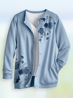 floral print fleece jacket