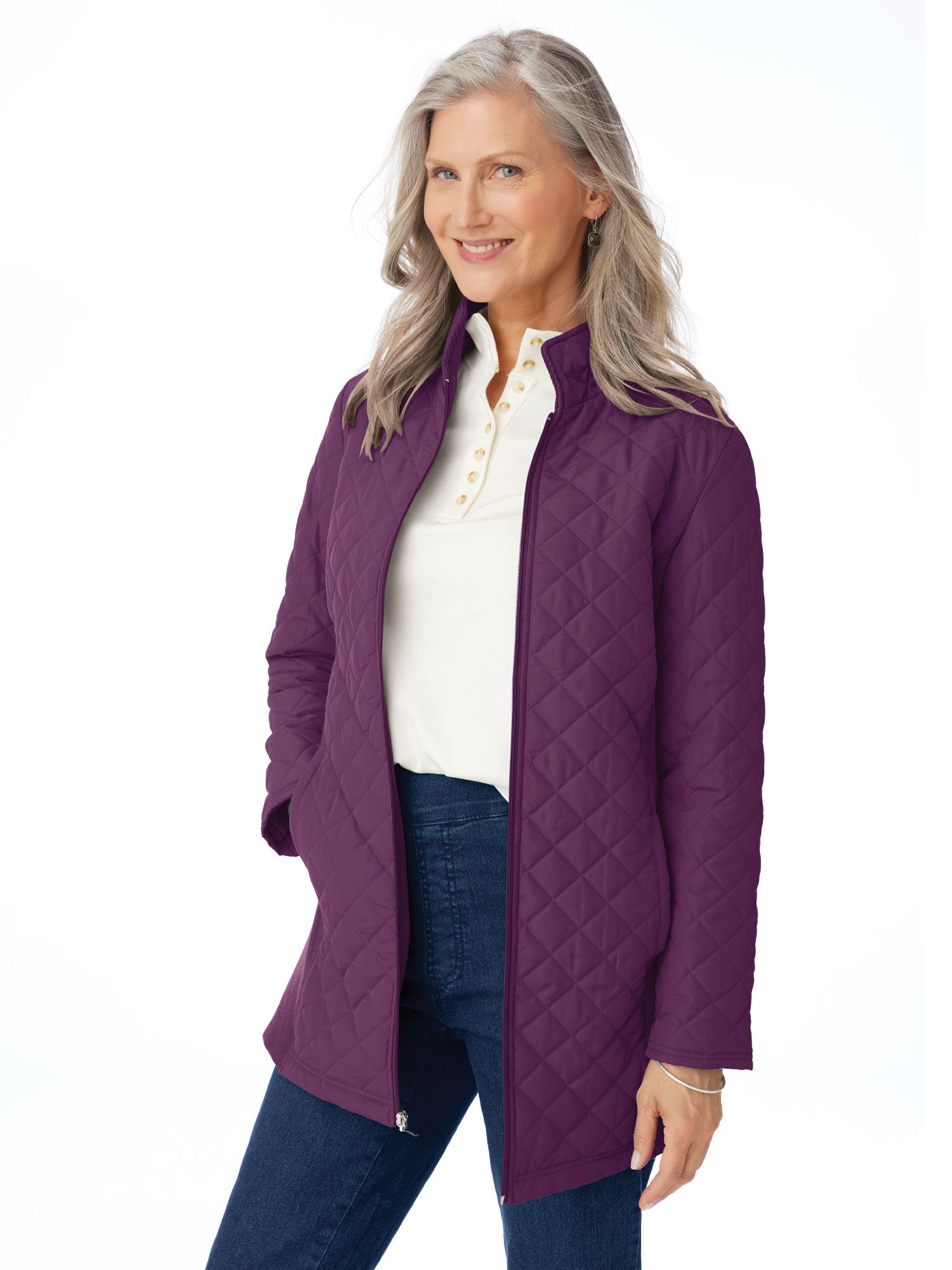 Diamond-Quilted Insulated Jacket