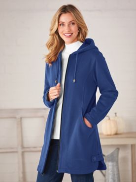 Button-Trim Fleece Jacket