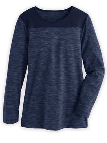 Contrast-Trim Long-Sleeve Active Top - Image 1 of 1