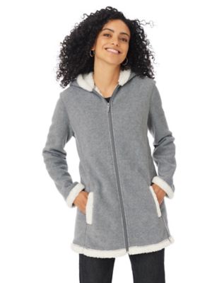 totes sherpa trim fleece jacket