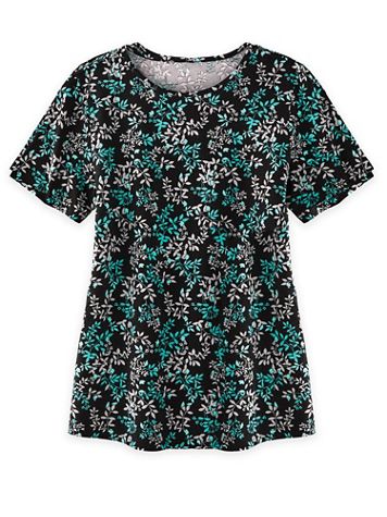 Short-Sleeve Floral Print Active Top - Image 1 of 3