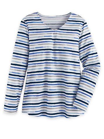 V-Neck Striped Active Top - Image 1 of 3
