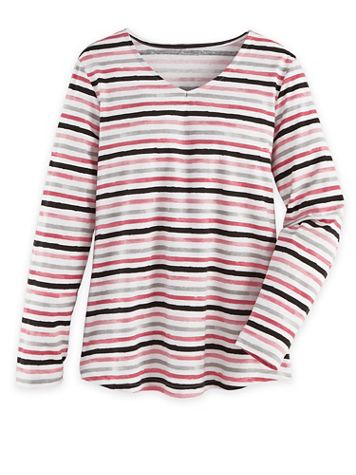 V-Neck Striped Active Top - Image 1 of 1