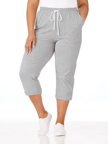 Pull-On Knit Drawstring Sport Capris