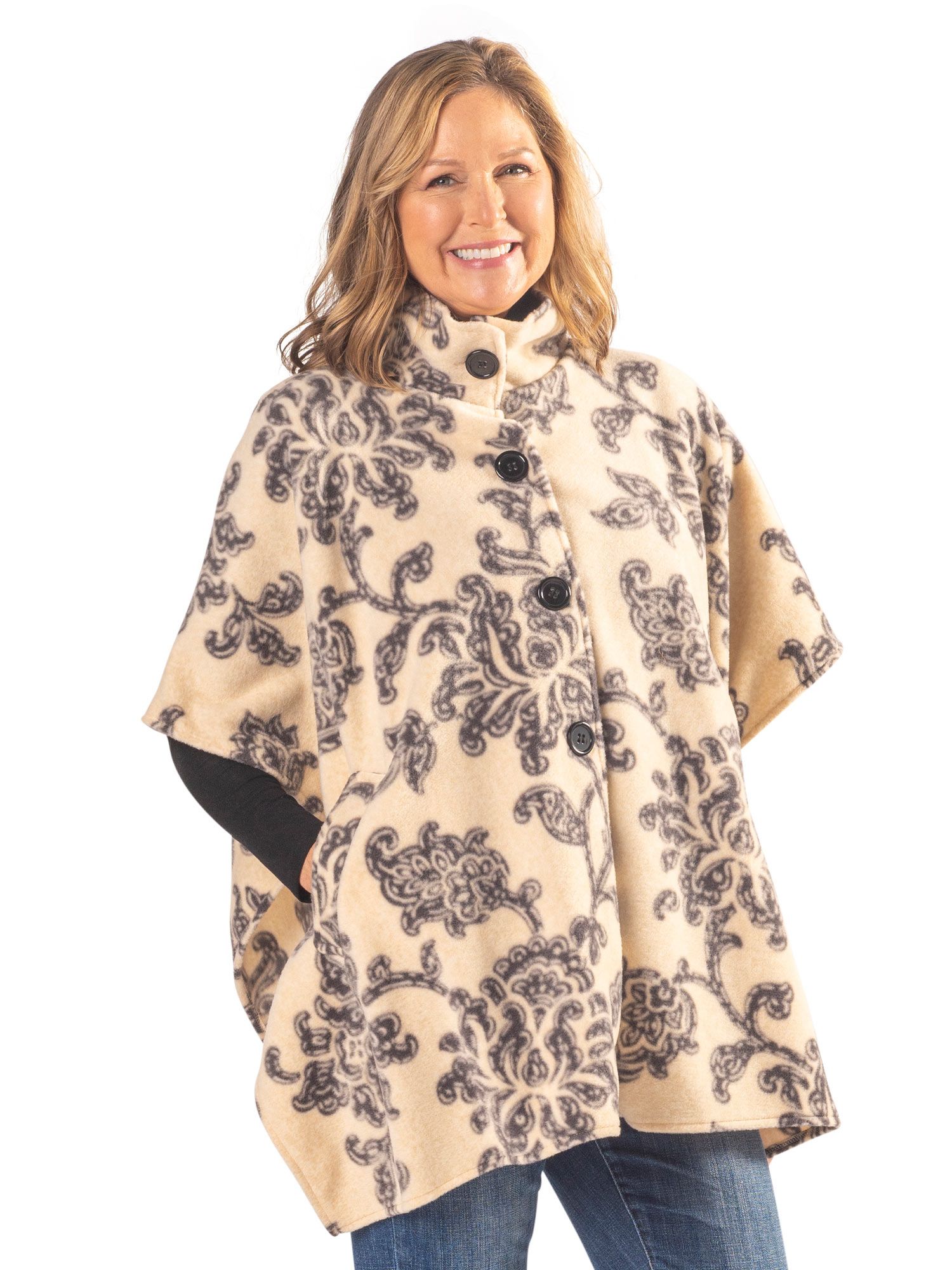 Floral Print Fleece Wrap