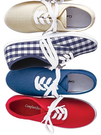 ComfortEase® “Kelly” Canvas Tie Sneakers - Image 1 of 1