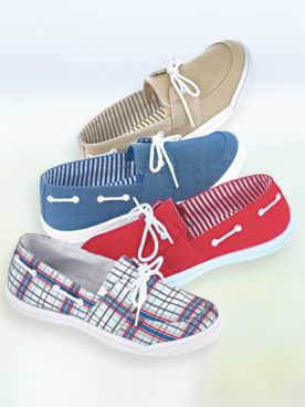 ComfortEase® "Christa" Canvas Boat Shoes