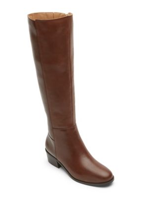 Rockport Women's Evalyn Tall Boots- Ext Calf, Saddle Leather 6 M Medium