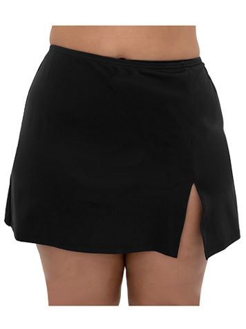 Fit 4 Ur Hips Solid Swim Skirt w/ Slit - Image 4 of 4
