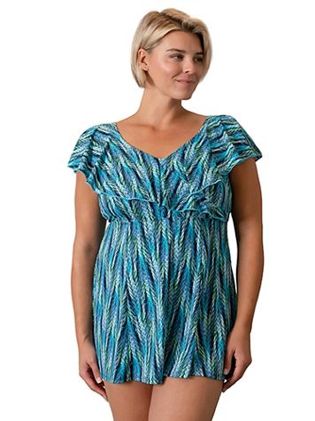 Fit 4 U Lexi Sleeved Surplice Empire Dress - Image 4 of 4