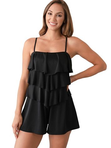 Fit 4 U Solid V Tiered Romper - Image 2 of 4