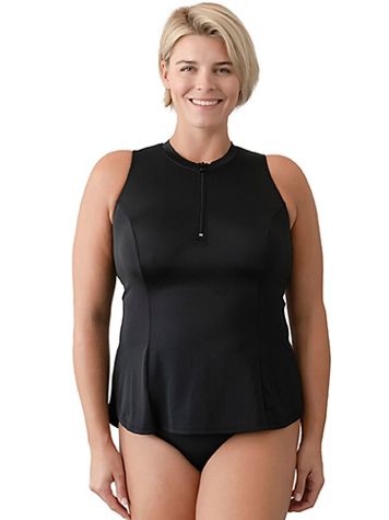 Fit 4 U Solid Sleeveless Swim Shirt with Built-in Bra - Image 1 of 1