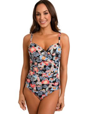 Fit 4 U Makenna Underwire Crossover Front-Shirred Tank with Removable Pad