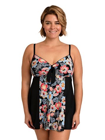 Fit 4 U Makenna Blocked Vintage Tie Front Dress - Image 2 of 2