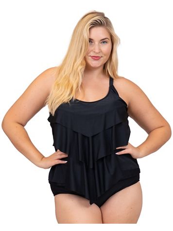 Plus Size Top With High Waist Bottom By Beach Party - Image 1 of 5