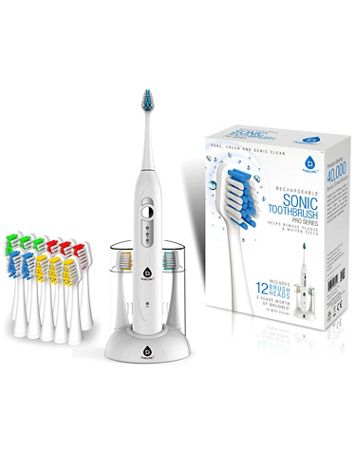Sonic Rechargeable Toothbrush W/ 12 Brush Heads Included - Image 1 of 6