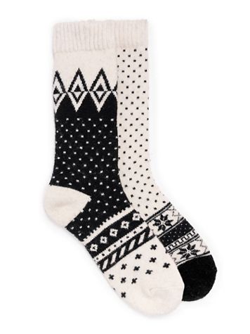 MUK LUKS®  2-Pair Wool Socks                   - Image 1 of 6