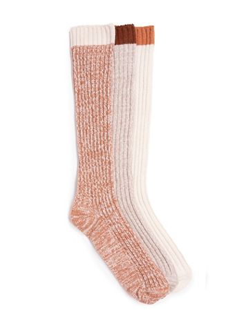 MUK LUKS® 3-Pair Tipped Slouch Socks - Image 1 of 5