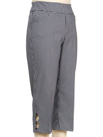 N Touch Check Please Gingham 3-Button Detail Capri - Image 2 of 2