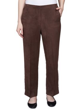 Alfred Dunner® Autumn Weekend Micro Suede Flat Front Average Length Pant