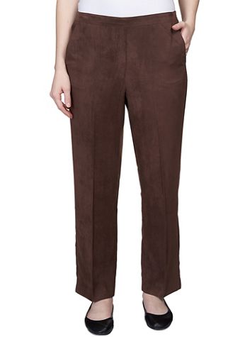 Alfred Dunner® Autumn Weekend Micro Suede Flat Front Average Length Pant - Image 5 of 5