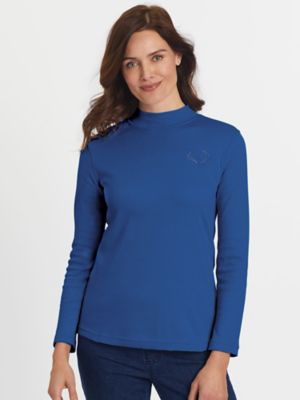 petite mock turtleneck tops