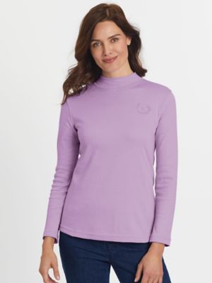 mock turtleneck long sleeve women's