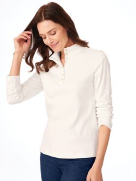 Essential Knit Long-Sleeve Button Henley