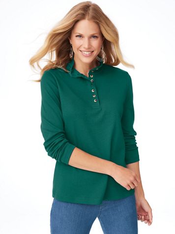 Essential Knit Long-Sleeve Button Henley - Image 1 of 9