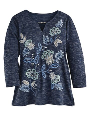 Alfred Dunner Floral Embroidered Top - Image 1 of 1