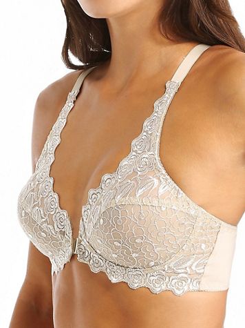 Valmont Embroidered Lace Front Close Underwire Bra - Image 1 of 7