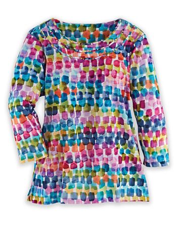 Alfred Dunner Three-Quarter Sleeve Watercolor Chicklet Top - Image 1 of 1