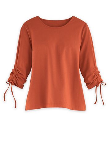 Three-Quarter Tie-Sleeve Top - Image 1 of 1