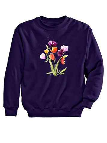 Graphic Sweatshirt – Tulips - Image 2 of 2
