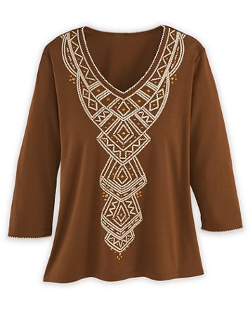 Alfred Dunner® Geo Puff-Print Knit Top - Image 1 of 1