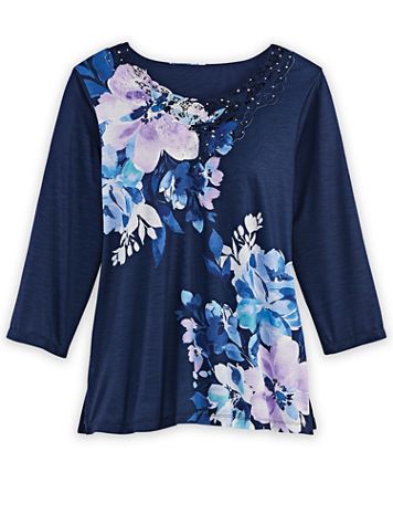 Alfred Dunner Flower Bouquets Knit Top - Image 1 of 1