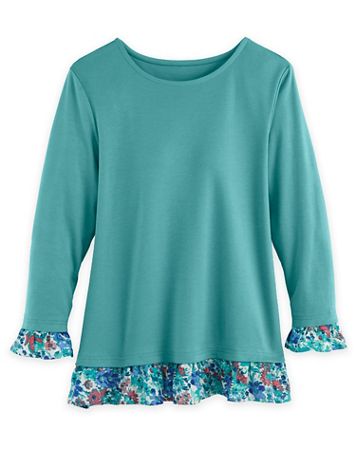 Bracelet-Length Sleeve Layered-Look Top - Image 1 of 1