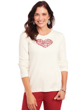 Embroidered Essential Knit Long-Sleeve Tee