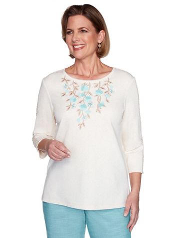Alfred Dunner Appliqué Floral Knit Top - Image 1 of 2