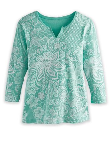 Lace Floral Print Tee - Image 1 of 1