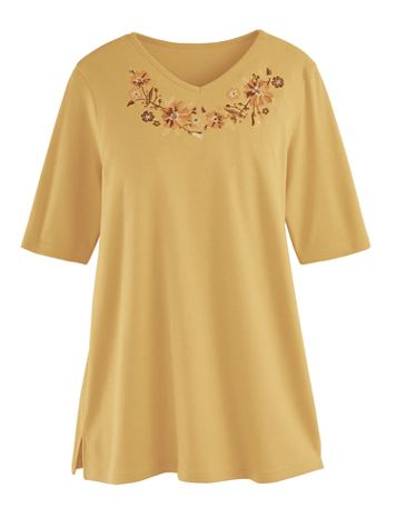 V Neck Embroidered Tunic - Image 1 of 4