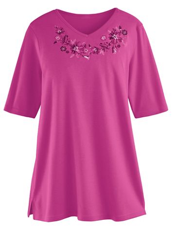 V Neck Embroidered Tunic - Image 2 of 2