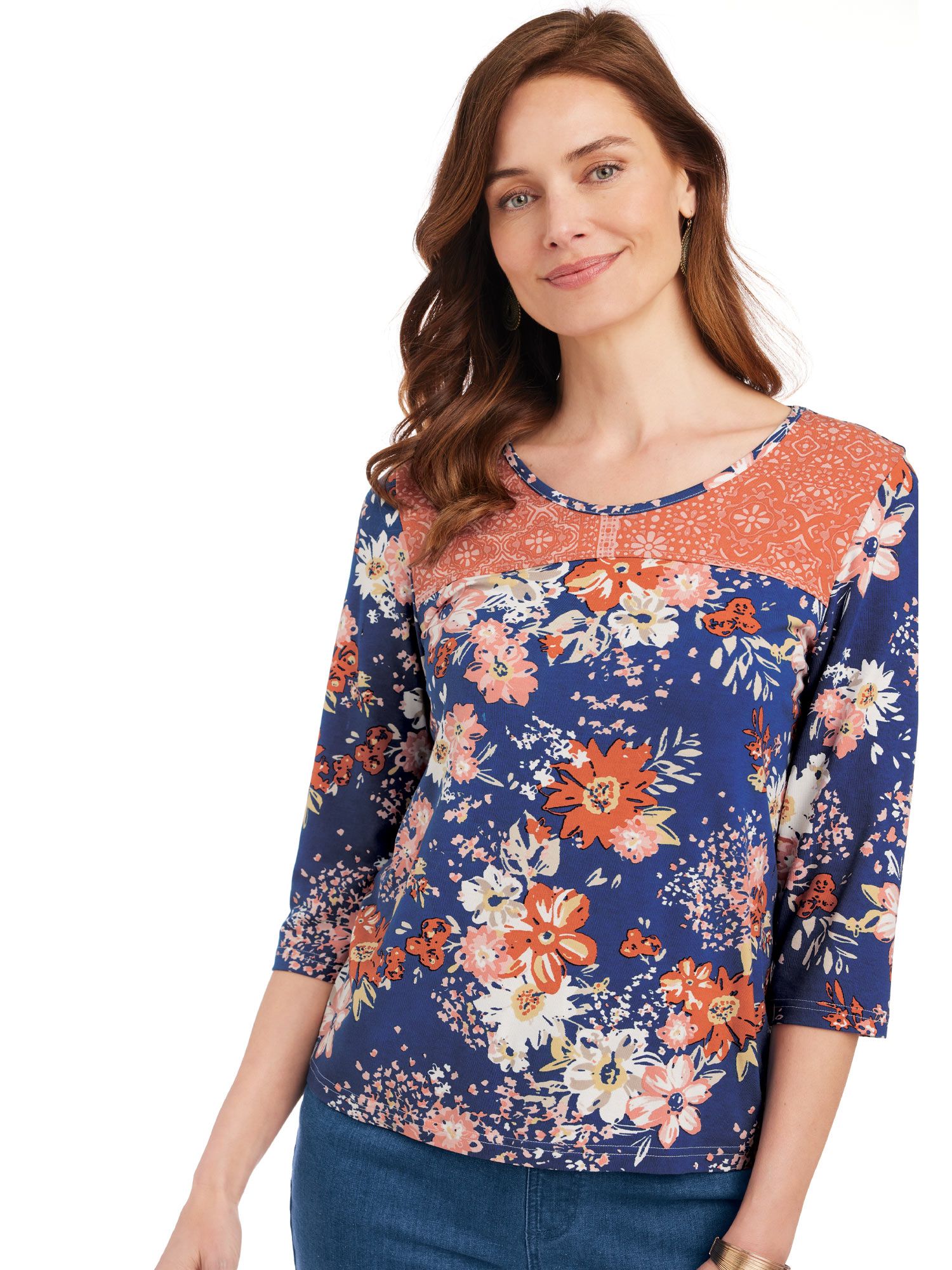 Twin Print Knit Top