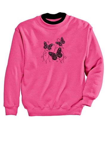 Butterfly Embroidered Sweatshirt - Image 1 of 1
