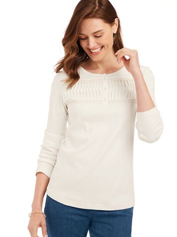 Pintuck Knit Henley - Image 3 of 3