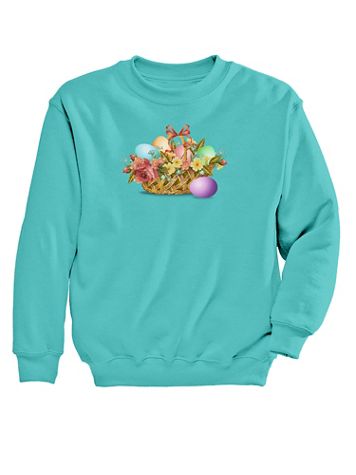 Basket Eggs Graphic Sweatshirt - Image 1 of 1