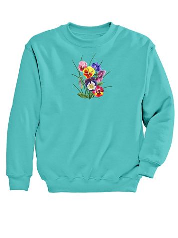 Pansy Patch Graphic Sweatshirt - Image 1 of 1